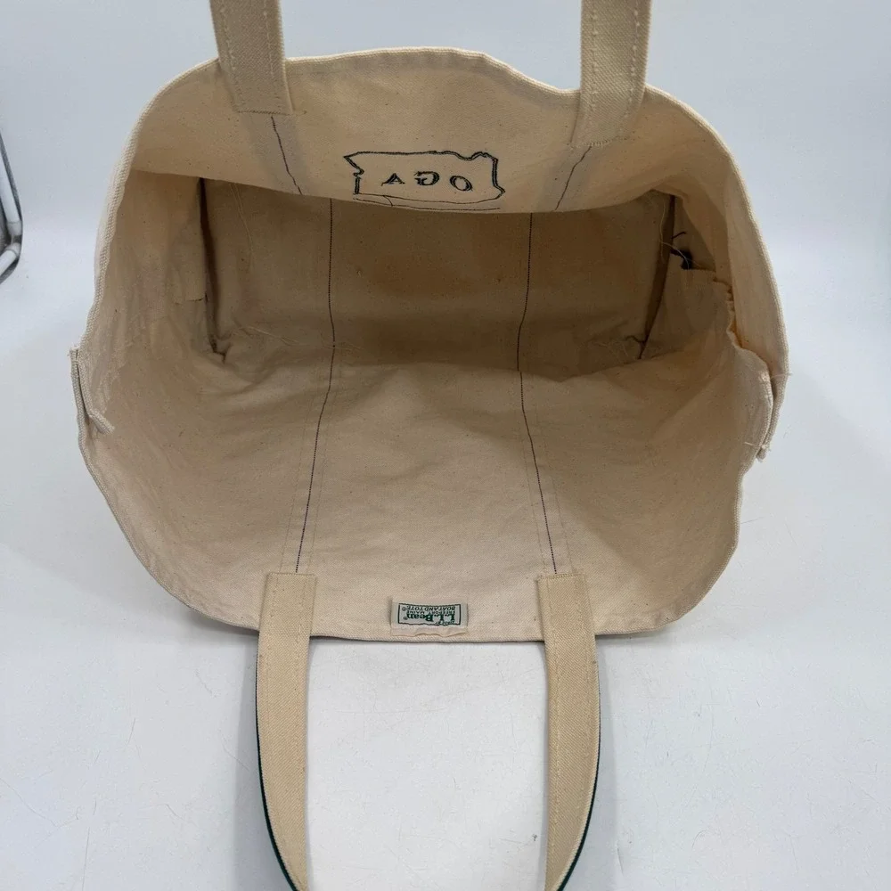 Vintage LL‎ Bean Boat and Tote Bag Canvas Green Oregon OGA Graphic - Picture 12 of 13